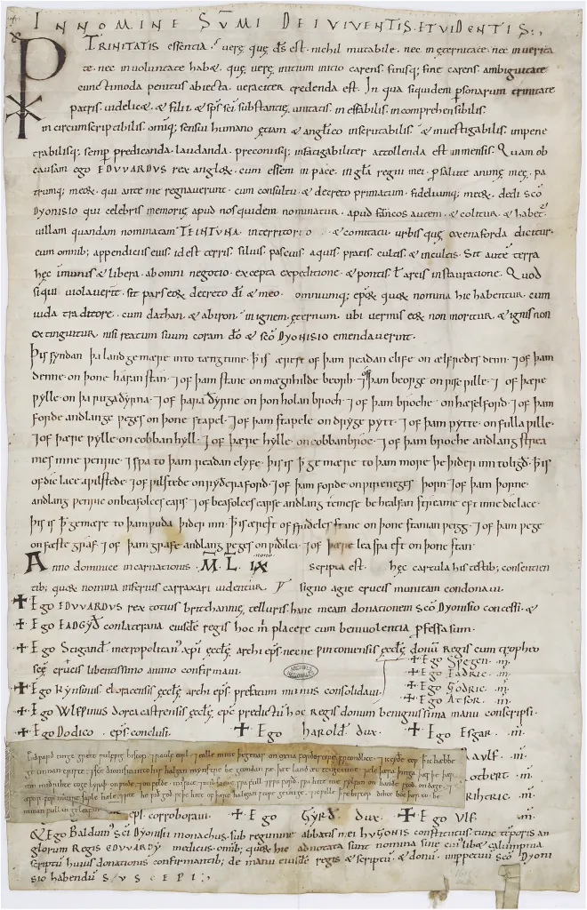 Сент-Дени: грамота и диплом Эдуарда Исповедника.